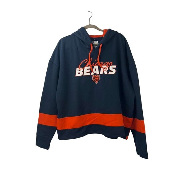 NWT Nfl Women's 2XL Team Apparel Chicago Bears Navy Pullover Hoodie - Picture 10 of 14